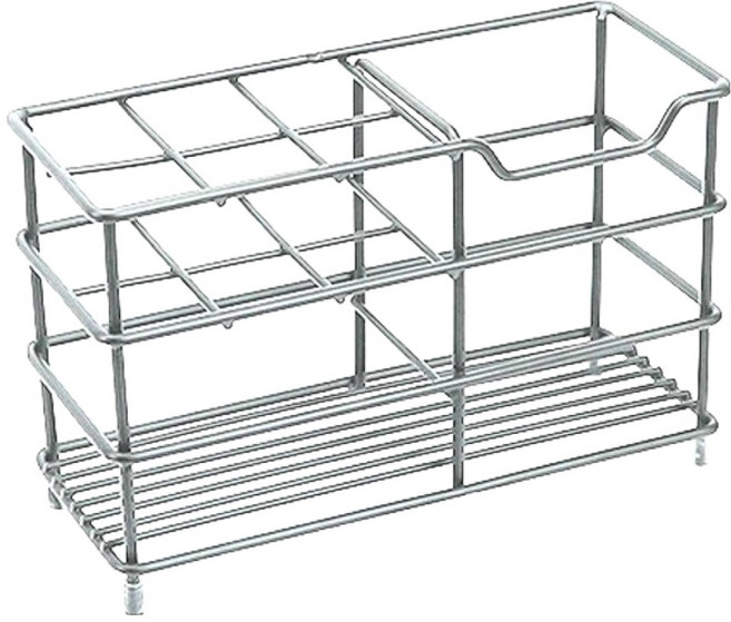 리빙공감 스텐 치약 칫솔 면도기 거치대 6구, 1개, 실버