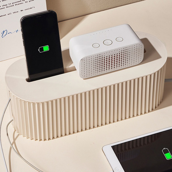 어썸피플 멀티탭 케이블 정리함 박스 전선 정리함, 베이지, 1개