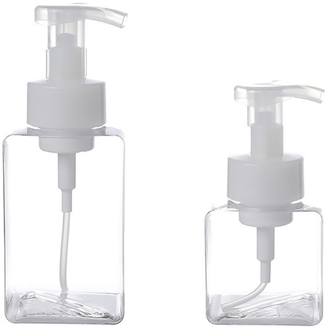 小麥購物 泡沫慕斯按壓起泡瓶/洗手洗面乳分裝瓶2件組 L2462 250ml + 400ml, 1件, 透明色