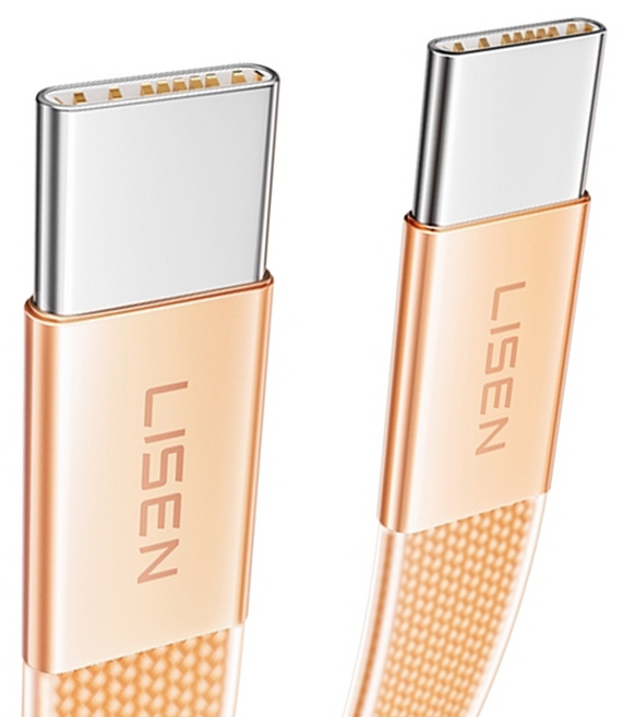 LISEN 李森 Type-C-Type-C 60W超薄果凍快充線 L601, 1m, 沙漠色, 1個