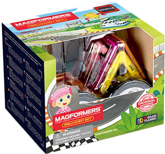 맥포머스 랠리 카트 자석블록 세트 여아 8p, 혼합색상, 1개