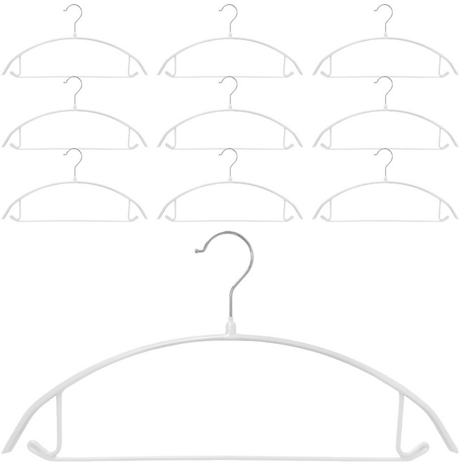살림의기술 어깨뿔 방지 360회전 논슬립 스틸 옷걸이, 화이트, 10개