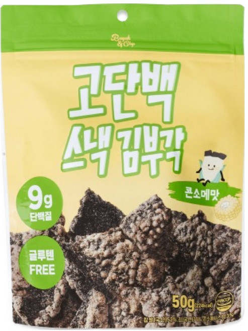 부각앤칩 고단백 스낵 김부각 콘소메맛, 1개, 50g