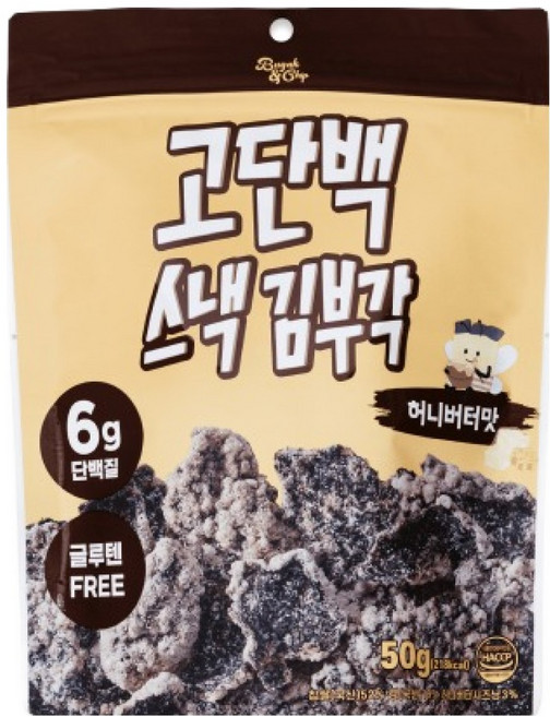 부각앤칩 고단백 스낵 김부각 허니버터맛, 1개, 50g