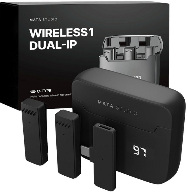 마타스튜디오 스마트폰 무선 마이크 유튜브 방송용 와이어리스1, DUAL-IP