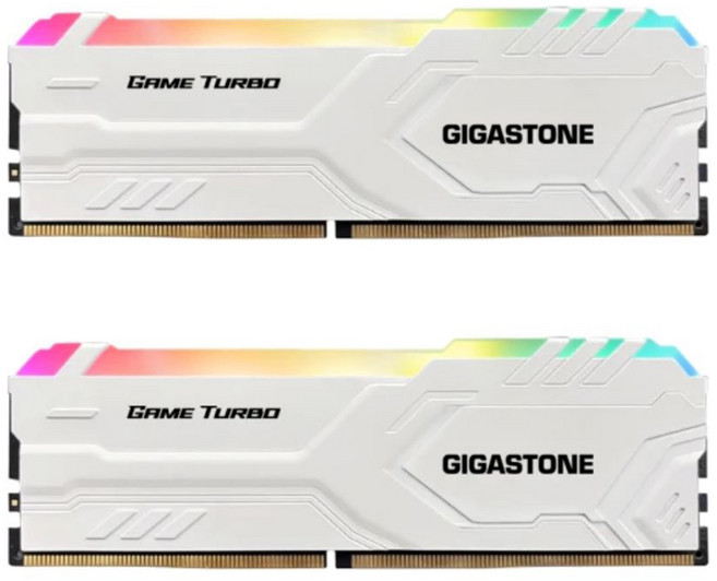 GIGASTONE 立達 GAME TURBO RGB 電競超頻 桌上型記憶體 PC專用 16GB 白色, 2個, DDR4‐3200‐16U‐2‐GST‐RGB‐GameTurbo‐White