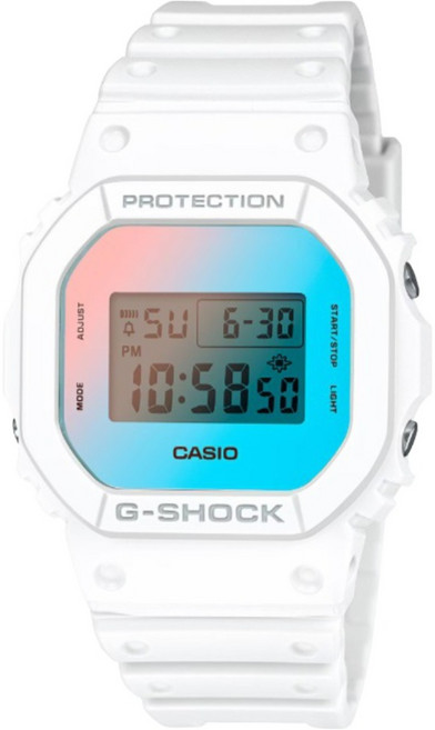 CASIO 卡西歐 G-SHOCK 仲夏海灘漸變虹彩玻璃電子錶 DW-5600TL-7