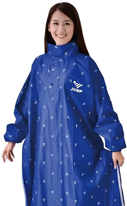 JUMP 將門 一件式 側穿 升級版 休閒風雨衣 JP-8778B, 海軍藍