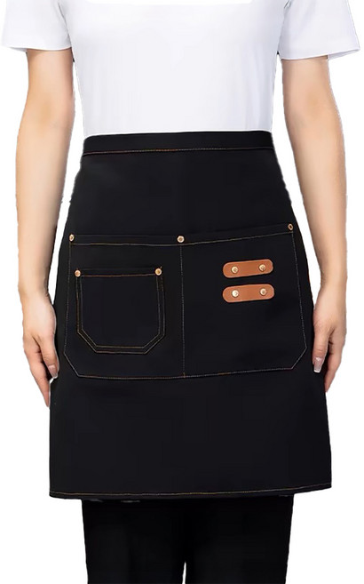 다퍼남 방수 캔버스 허리 앞치마 하프타입, 블랙, 1개