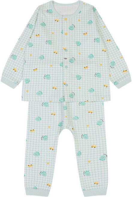 해피랜드 유아용 딩 체크 내의 상하의 세트