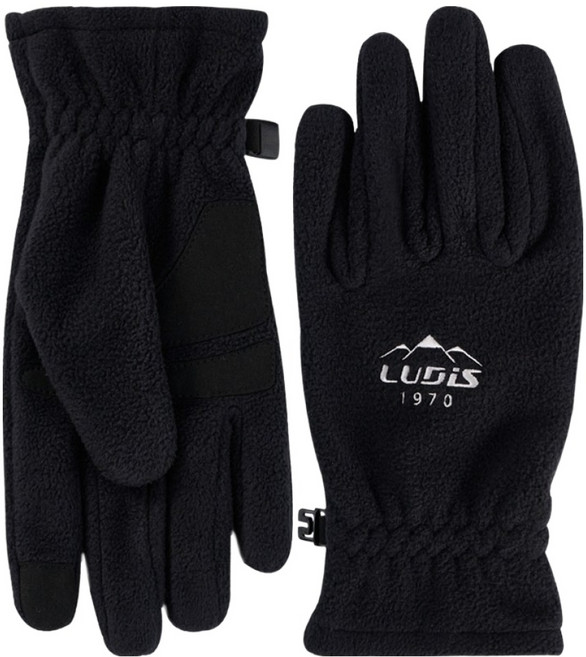 루디스 베이직 양면플리스 장갑 LUP01UG02, 블랙, 1세트