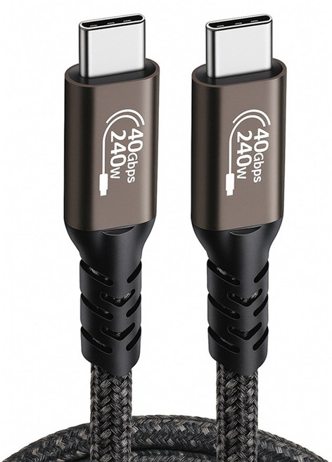 YTEK E-Marker Thunderbolt 4 高速充電 PD 240W USB 4.0 傳輸線 40Gbps 8K YT-USB4-050, 1個, 50cm