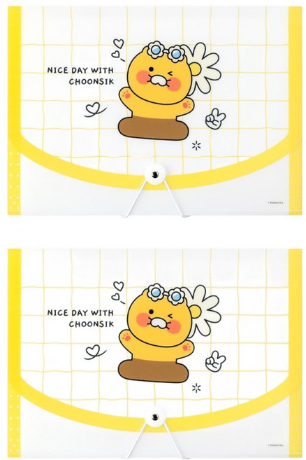 카카오프렌즈 세이치즈 12포켓 아코디언 파일, 춘식이, 2개