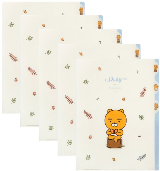 카카오프렌즈 데일리 인덱스 파일, 라이언, 5개