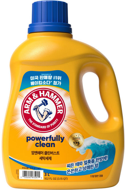 암앤해머 클린버스트 세탁세제 본품 은은하고 상쾌한 향, 3L, 1개