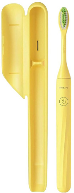 PHILIPS 飛利浦 電池式電動牙刷 + 超輕便旅行盒, 1套, 芒果黃, HY1100/02