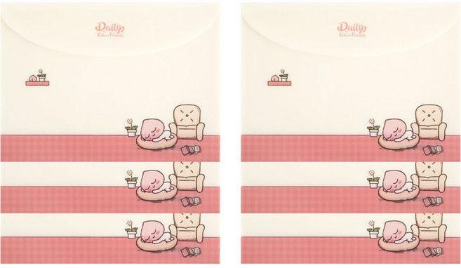 카카오프렌즈 데일리 가로형 봉투 파일, 어피치, 6개