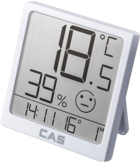 카스 온열질환대비 디지털 온습도계, 화이트, 1개