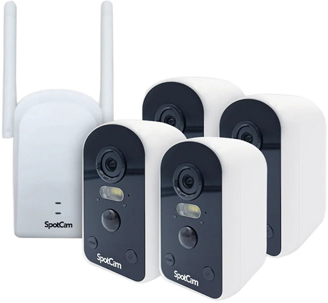 SpotCam 全無線免插電攝影機四路監控5件組, 1組, Solo Pro