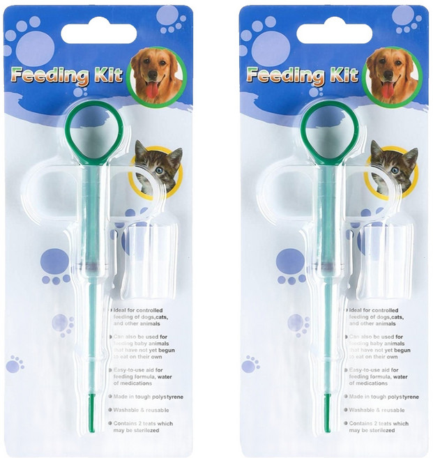 케리빙 강아지 고양이 알약주사기, 2개