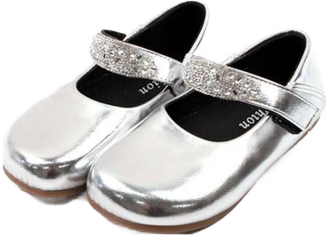 루루슈 여아용 실버벨 플랫슈즈 CX169