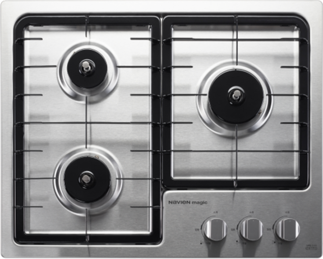나비엔매직 550장용 전원타입 빌트인 가스레인지 3구, GRB-5103NA, LNG