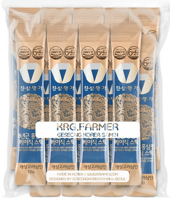 개성고려삼인 진삼명가 6년근 홍삼정 베이직 스틱 벌크팩 30p, 10g, 1개