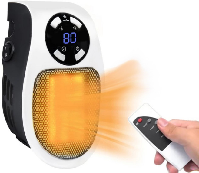 AHOYE 液晶定時壁掛無線遙控暖風機, 白色, p01_05244924