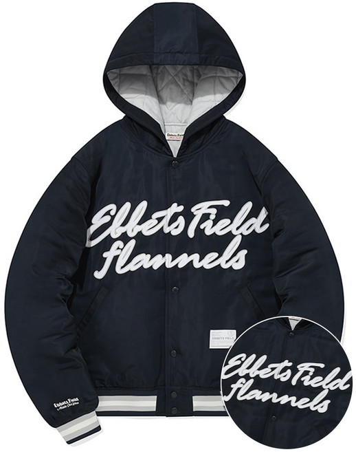 Ebbets Field 草寫Logo連帽棒球外套