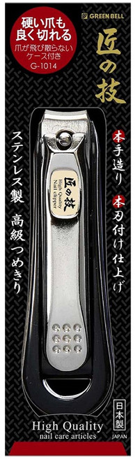 GREEN BELL 綠鐘 匠之技不銹鋼鍍鎳指曲線刃甲剪 台灣公司貨 G-1014, 不銹鋼色, 1個