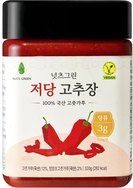 넛츠그린 저당 고추장, 1개, 320g