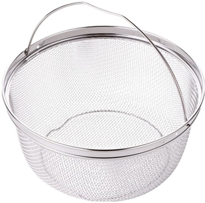 프라이스리스 스텐 핸들 원형 메쉬 채반, 스테인리스, 1개