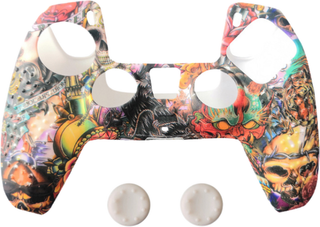 캐시리치 PS5 듀얼센스 카모플라주 실리콘 위장패턴 보호커버, 타입5, 1개