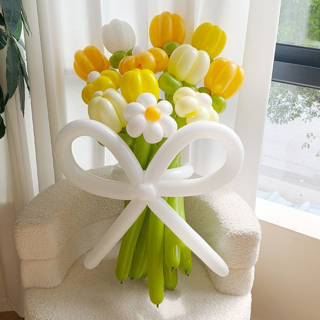 이프 요술풍선 꽃묶음 세트, 09 써니 옐로우 가든, 1세트