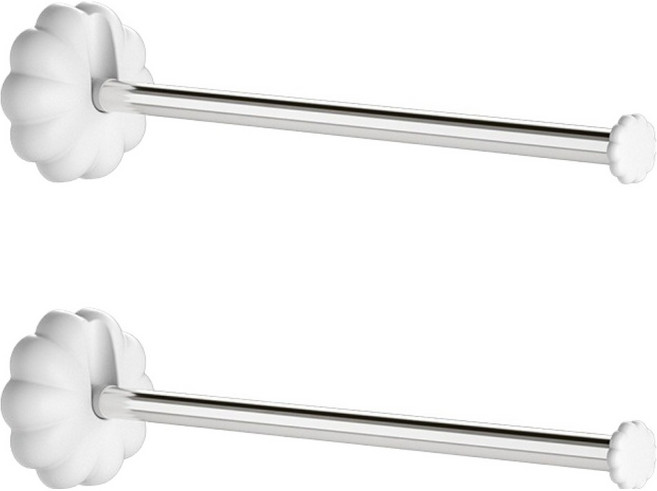 루미엘 무타공 벽걸이 접이식 미니 수건걸이 정리대, 흰색, 2개