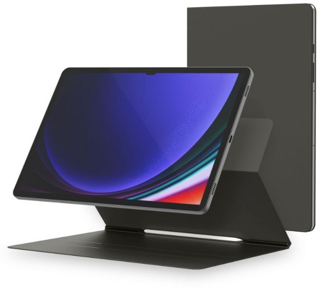 지에스비케이스 마그네틱 자석 북커버 슬림 테블릿 케이스, 그레이, 1개