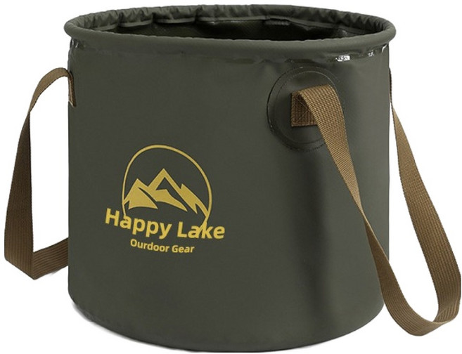 미소로운 다기능 캠핑 피크닉 접이식양동이 L 20L, 그린, 1개
