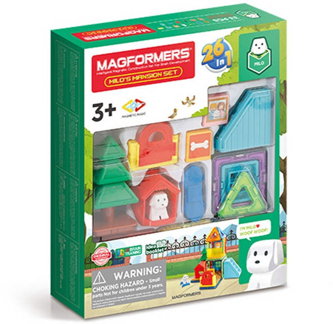 맥포머스 마일로의 맨션 블록 세트 33p, 1세트, 혼합색상