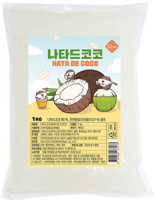 나타드코코 코코넛젤리 누들타입 12mm, 1개, 1kg