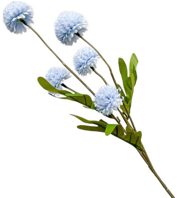 Floral M 夏日繽紛圓舞曲乒乓菊仿真花花材, 天空藍, 1個