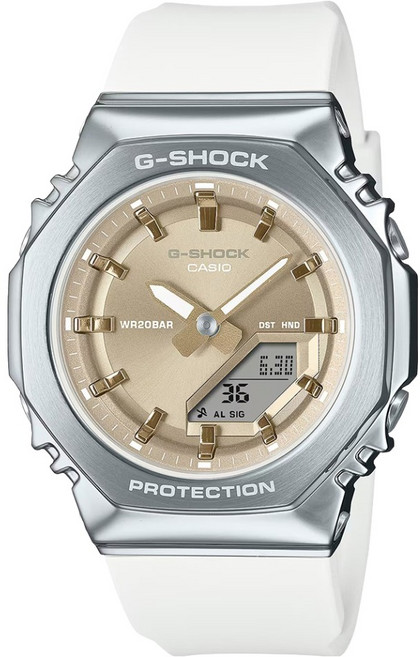 CASIO 卡西歐 G-SHOCK 八角金屬時尚金色雙顯手錶GM-S2110-7A9