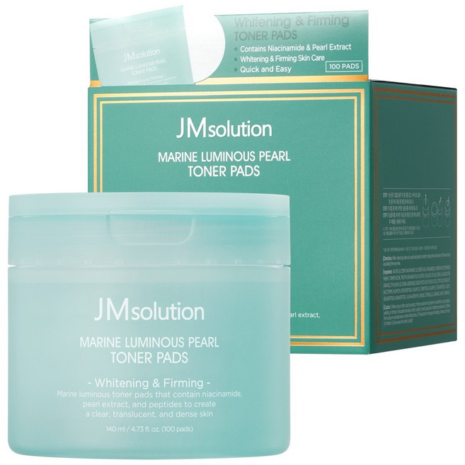 제이엠솔루션 청광 마린 진주 광채 토너 패드 140ml, 1개, 100매입