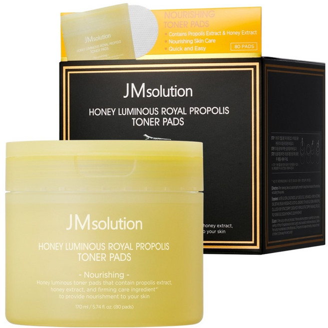 제이엠솔루션 꿀광 로얄 프로폴리스 영양 토너 패드 170ml, 1개, 80매입