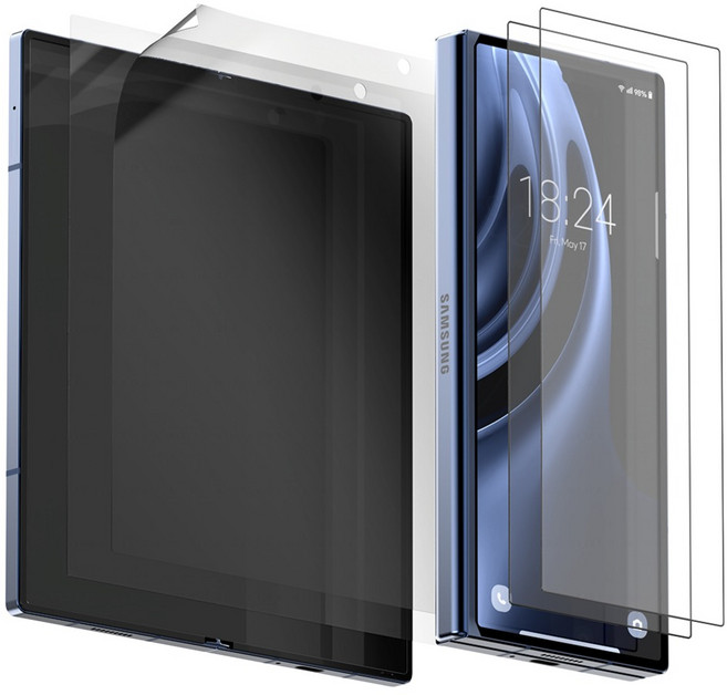 구스페리 하이브리드 내부 tpu 2p + 외부 강화유리 액정보호필름 2p 세트, 1세트