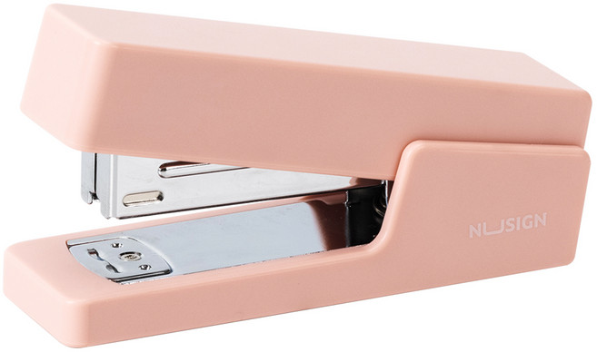 deLi 得力 NU SIGN幾何簡約釘書機 3號 + 24/6適用 ENS084, 1個, 粉色
