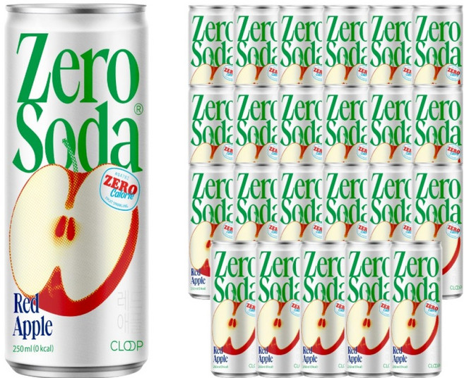 클룹 제로소다 레드애플 탄산음료, 250ml, 24개