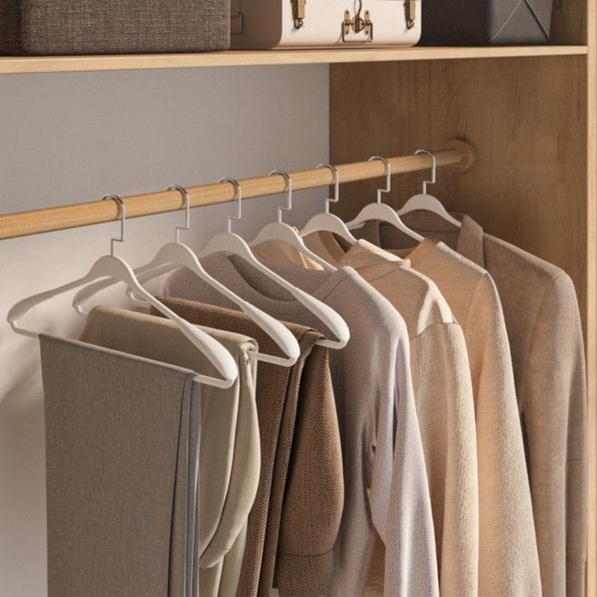 솔브리빙 두꺼운 와이드 어깨뿔방지 논슬립 옷걸이, 화이트, 10개