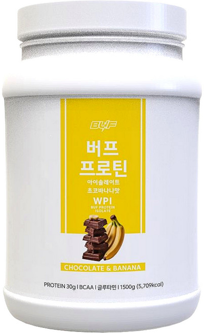 버프 프로틴 아이솔레이트 초코바나나맛, 1.5kg, 1개
