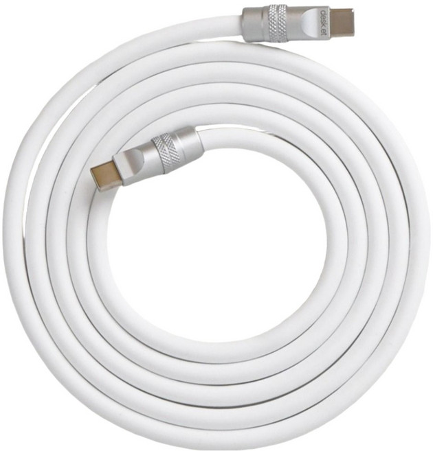 데스켓 실리콘 초고속 100W C to C 타입 충전 케이블, 스노우크롬, 1개, 150cm