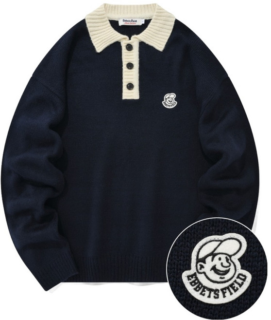 Ebbets Field Bets 撞色領針織衫